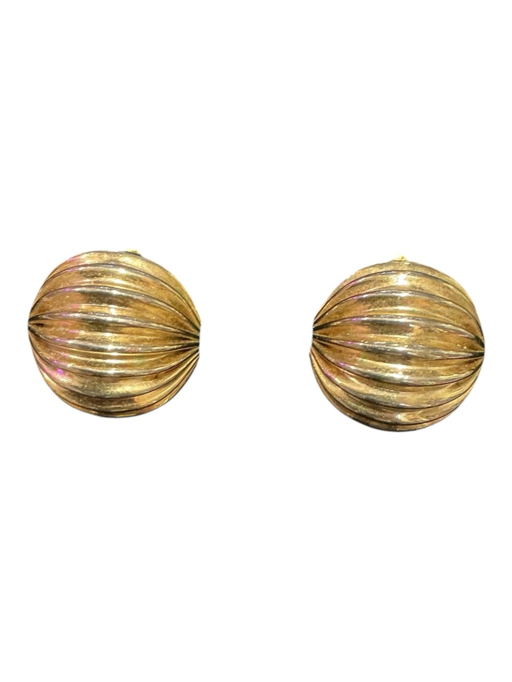 Vintage 1980s Gold Clip on Dome Earrings